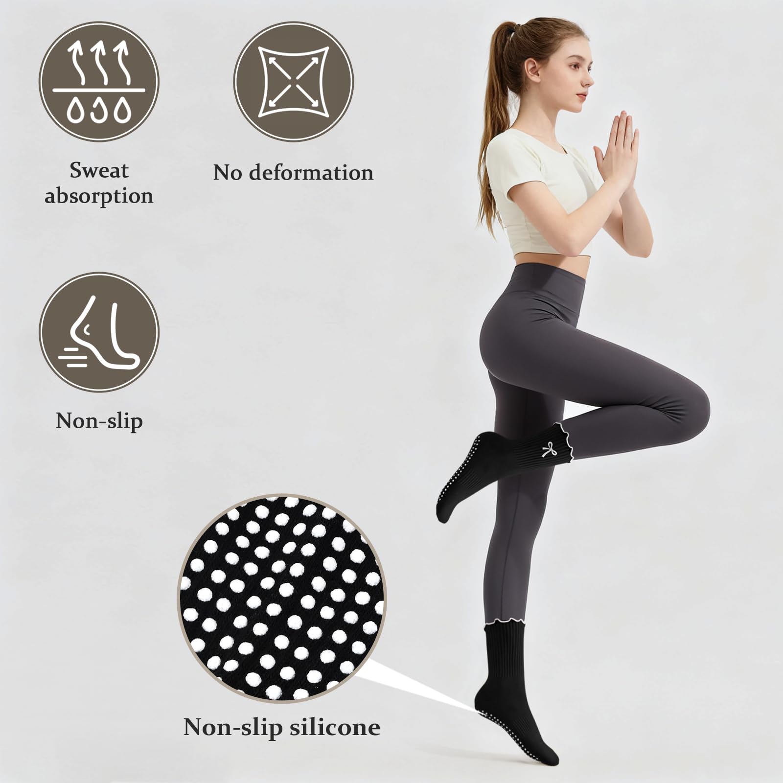 3 Pairs of Anti-Slip Grip Pila - Grip Sock Yoga ulasan dan harga
