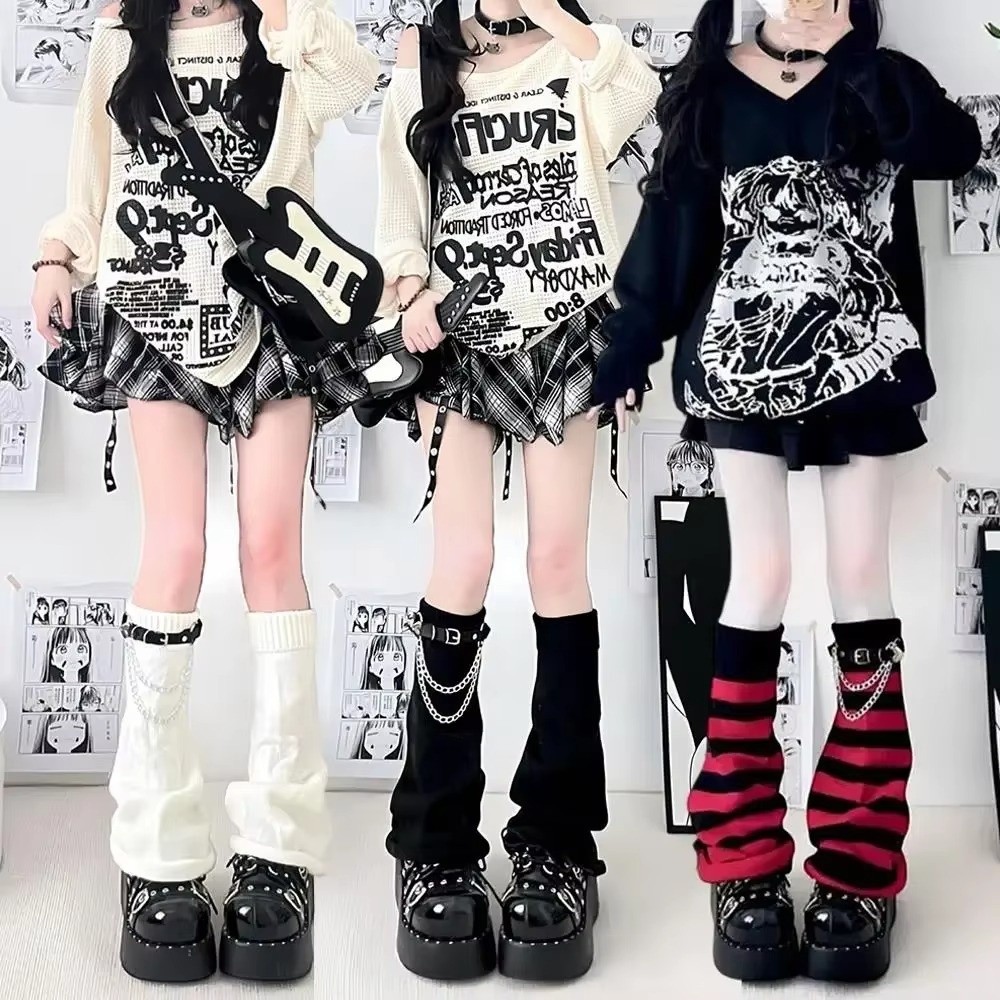 Japanese Style Harajuku Knit L - Boot Sock Slouchy ulasan dan harga