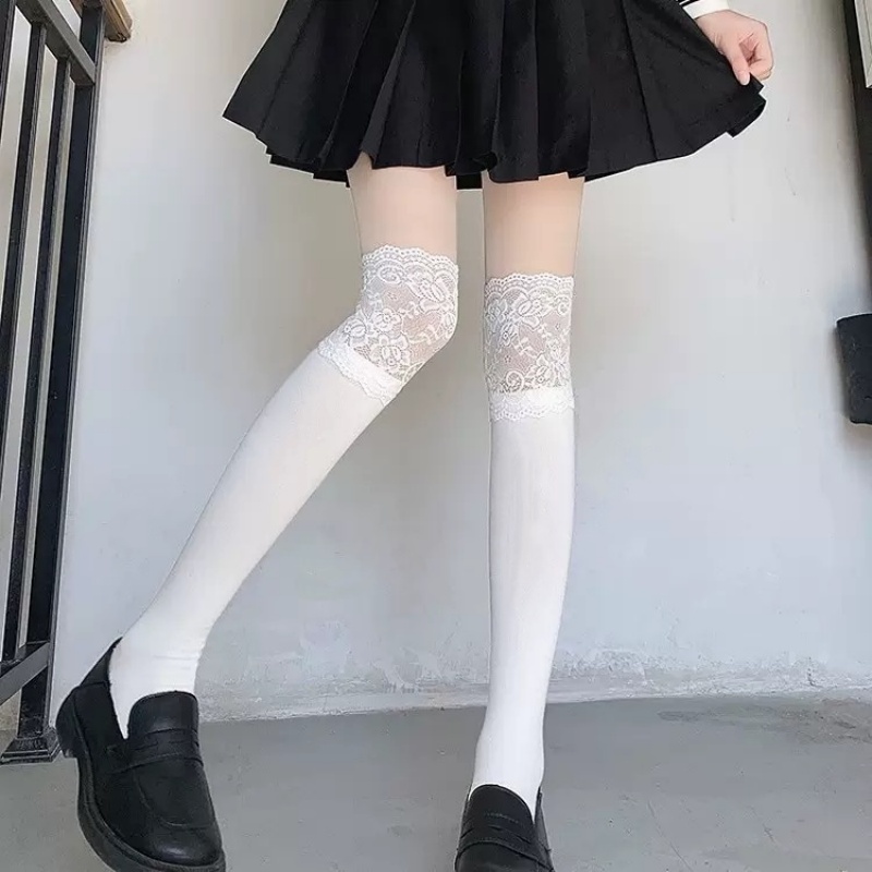 Spring Autumn White Lace Ruffl - Boot Sock Slouchy ulasan dan harga